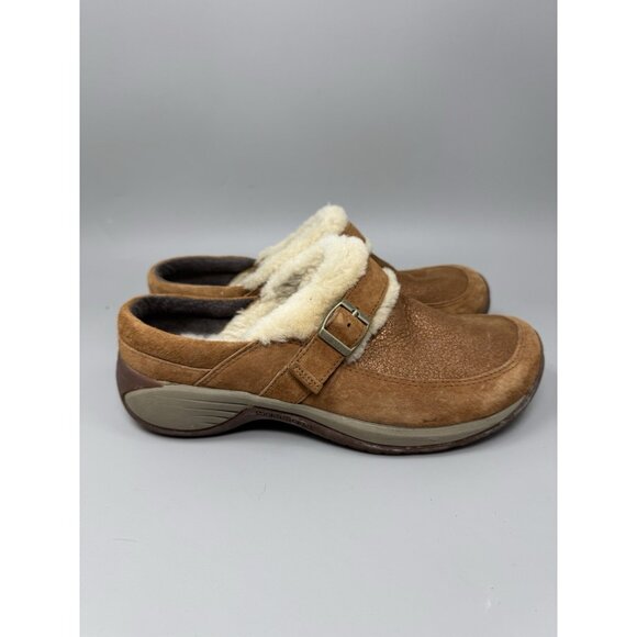 Merrell Shoes - Merrell Encore Buckle Womens Size 8 Puff Cocoa Brown Closed Toe Slip On Clogs